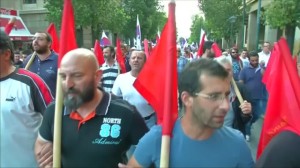 Proteste gegen neue Sparmaßnahmen (18. Juni 2015)