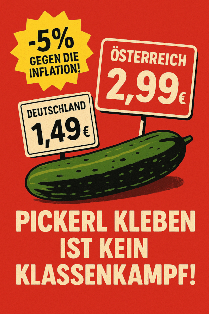 Eine Gurke mit einem deutschen Preis, der halb so hoch ist wie der in Österreich